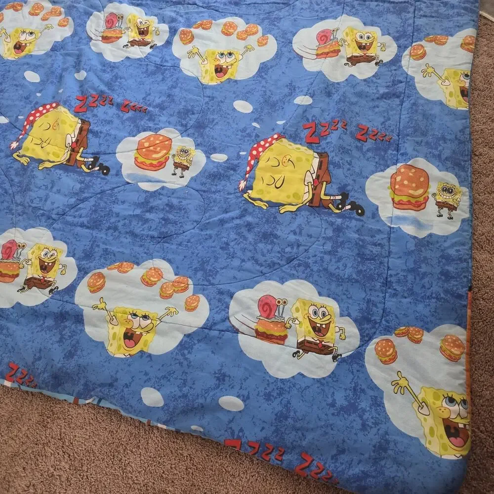 Vintage SpongeBob SquarePants 2004 Comforter Blanket Gary Snail Jellyfish Y2K